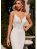 Spaghetti Straps Ivory Full Lace Bohemian Wedding Dress